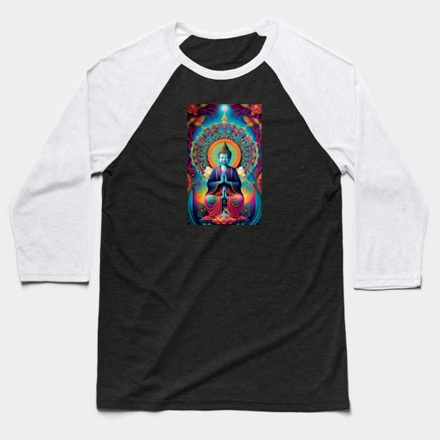 Young Buddha on a lotus flower and the tree of life mandala Baseball T-Shirt by mariasshop